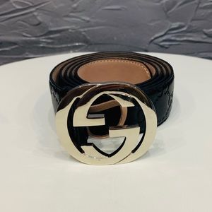 Gucci men’s black logo belt
